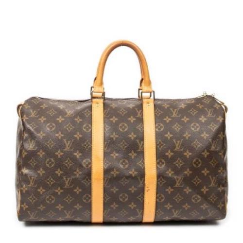 Louis Vuitton Vintage Pre-owned Belagd canvas handvskor Brown, Dam