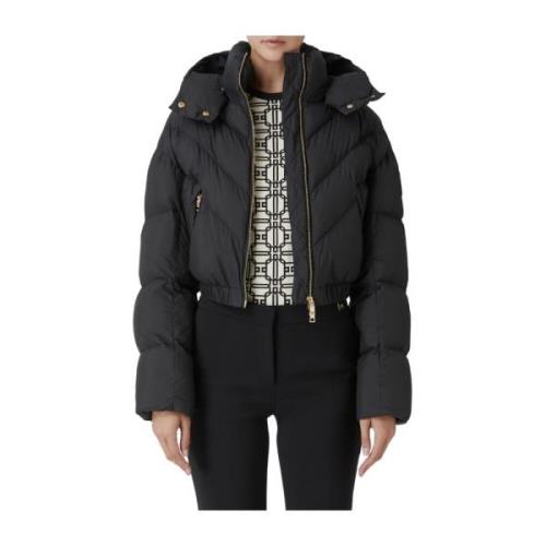 Elisabetta Franchi Vadderad Jacka Black, Dam