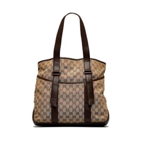 Gucci Vintage Pre-owned Canvas totevskor Beige, Dam