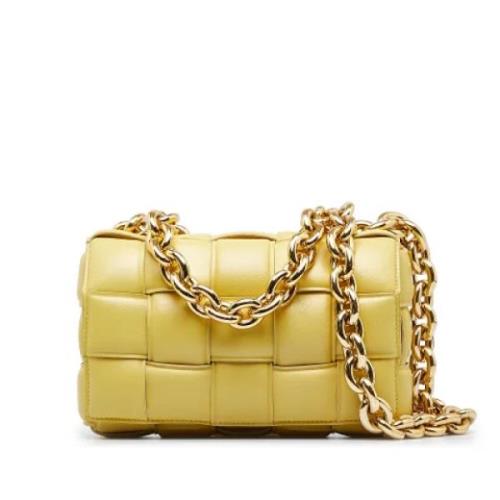 Bottega Veneta Vintage Pre-owned Laeder axelremsvskor Yellow, Dam