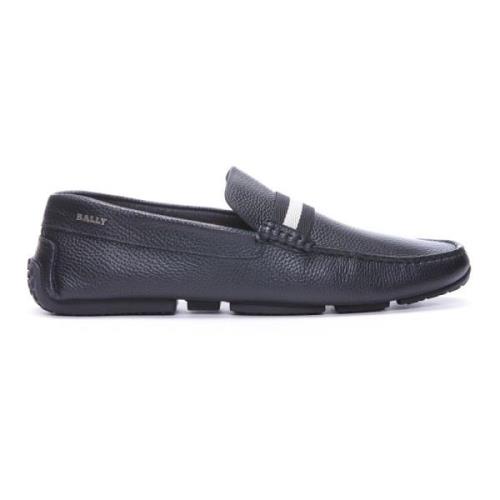 Bally Svart Pearce Läder Slip-On Loafers Black, Herr