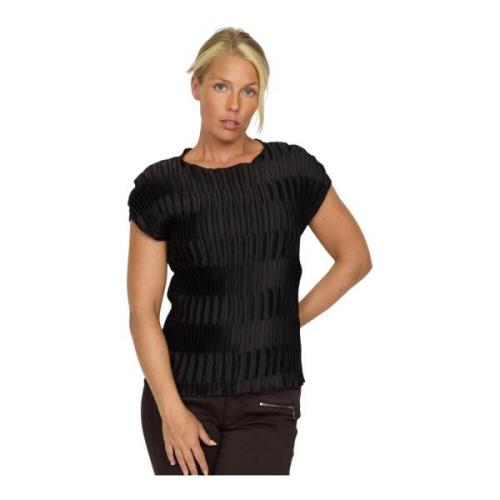 2-Biz Svart Safari.Au24 Blus Strukturerad Kvalitet Black, Dam