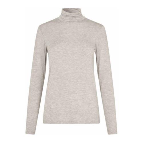 Masai Beige Melange Turtleneck Topp Beige, Dam