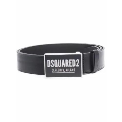 Dsquared2 Logo Spänne Läderbälte Black, Herr