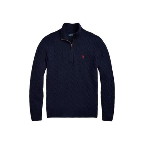 Polo Ralph Lauren Vriden ull och kashmir halv dragkedja tröja Blue, He...