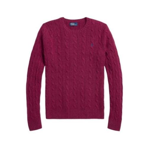 Ralph Lauren Bordeaux Ull Kashmir Crewneck Sweater Red, Dam