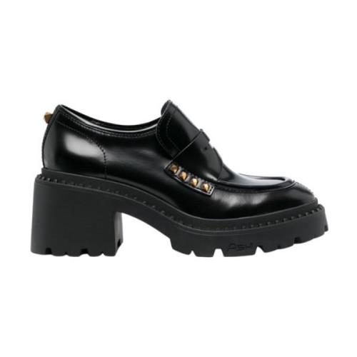 ASH Svarta studded läder loafers Black, Dam