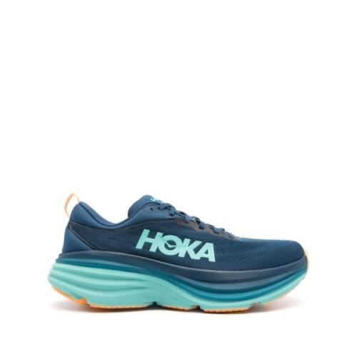 Hoka One One Multifärgade Sneakers med Stickade Paneler Blue, Herr