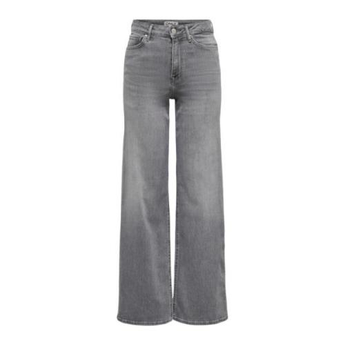 Only Stiliga Wide Jeans för Män Gray, Dam