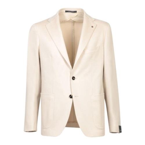 Tagliatore Vit Cashmere Blazer Elegant Stil White, Herr