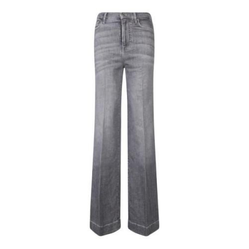 7 For All Mankind Elegant Grå Flare Jeans Gray, Dam