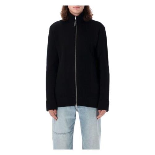 Maison Margiela Svart Stickat Camionaire Dragkedja Kofta Black, Herr