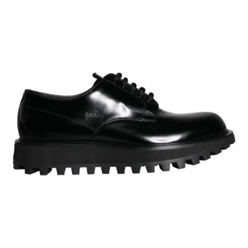 Dolce & Gabbana Svarta Derby-skor i kalvskinn Black, Herr