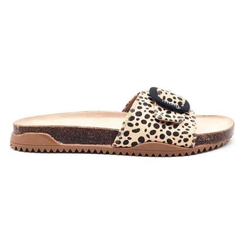 Mustang Fejk Mocka Leopard Flip-flops Multicolor, Dam