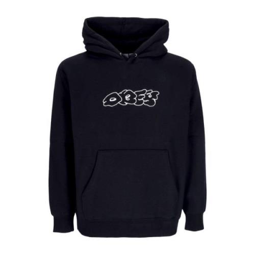 Obey Svart Huva Fleece Tröja Black, Herr