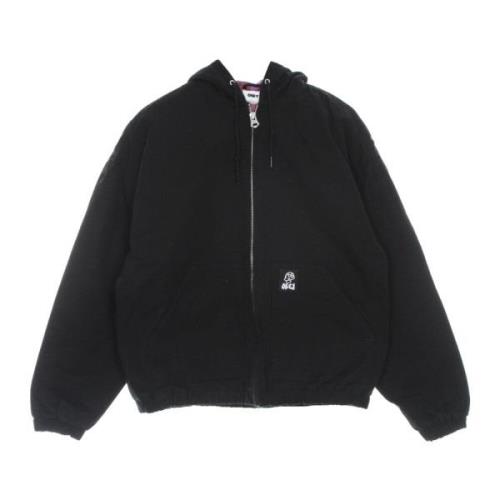 Obey Svart huva jacka bomullskanvas flanell Black, Herr