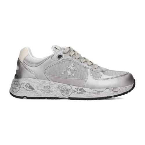 Premiata Silver Mocka Läder Sneakers Gray, Dam