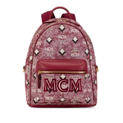 MCM Pre-owned Pre-owned Canvas ryggsckar Red, Dam