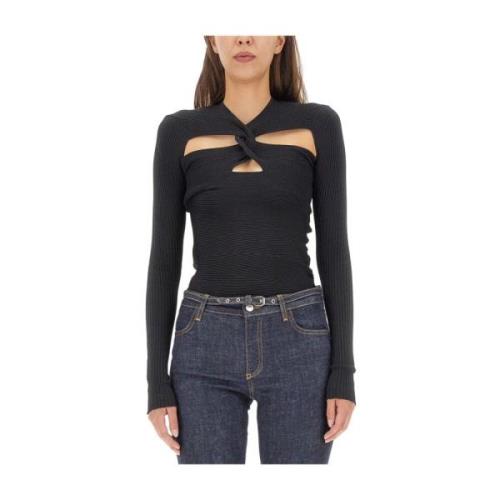 Philosophy di Lorenzo Serafini Mesh Cut-Out Front Top Black, Dam