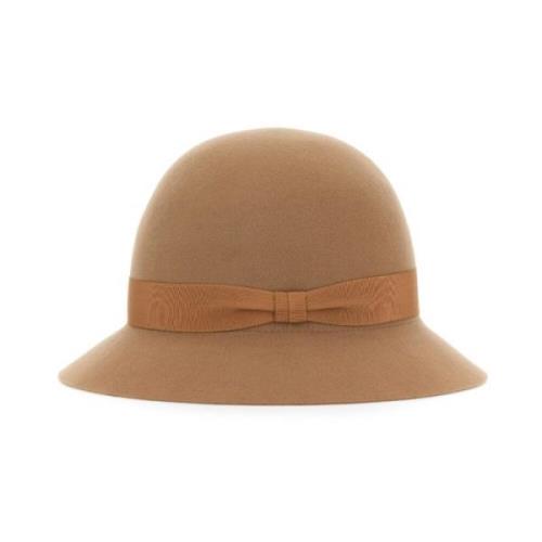 Helen Kaminski Merinoull Cloche Hatt Beige, Dam