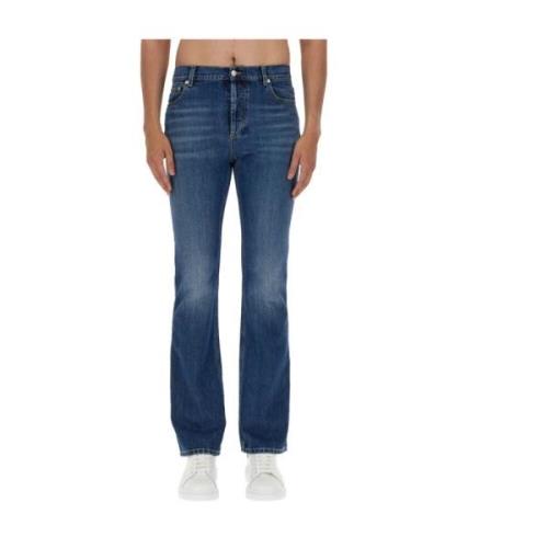 Alexander McQueen Bootcut Jeans med knappstängning Blue, Herr