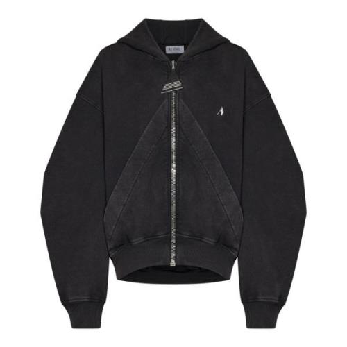 The Attico Snygg Svart Zip-Up Hoodie Sweatshirt Black, Dam