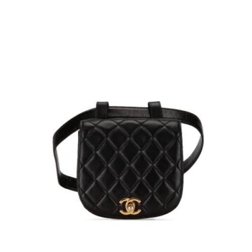 Chanel Vintage Pre-owned Laeder crossbodyvskor Black, Dam