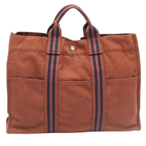 Hermès Vintage Pre-owned Canvas handvskor Brown, Dam