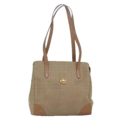 Burberry Vintage Pre-owned Canvas axelremsvskor Beige, Dam