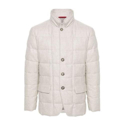 Fay Ivory Pufferjacka med Front Zip Beige, Herr