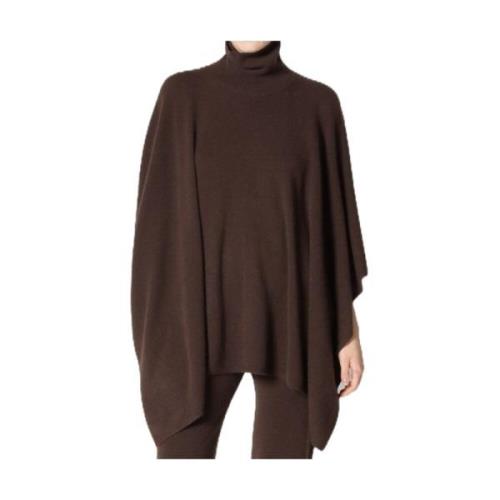 Sminfinity Oversized Turtle Neck Cape Jumper Brown, Dam