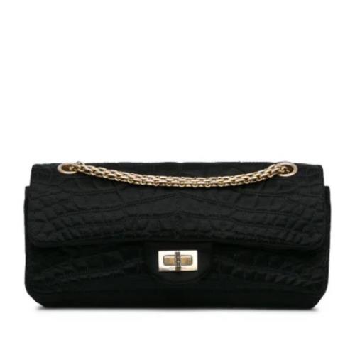 Chanel Vintage Pre-owned Tyg axelremsvskor Black, Dam