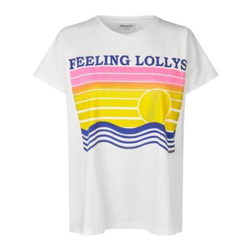 Lollys Laundry Grafiskt Tryck T-shirt Vit White, Dam