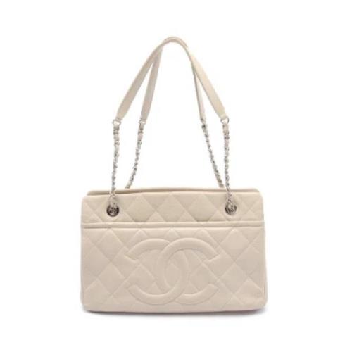 Chanel Vintage Pre-owned Tyg axelremsvskor White, Dam