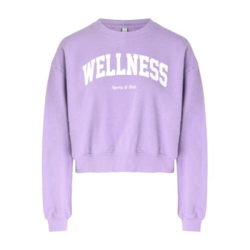 Sporty & Rich Ivy Cropped Crewneck för Wellness Purple, Dam