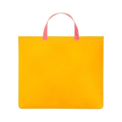 Comme des Garçons Fluo Läder Toteväska Tillverkad i Spanien Yellow, Un...