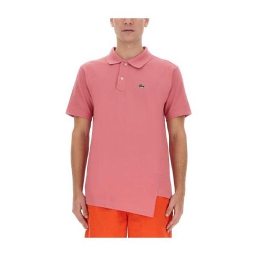 Comme des Garçons Bomull Polo Skjorta Samarbetet Lacoste Pink, Herr