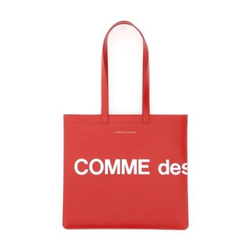 Comme des Garçons Logo Tote Bag med Dubbel Handtag Red, Unisex