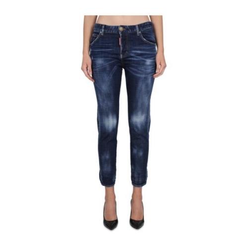 Dsquared2 Stiliga tjejjeans med knappstängning Blue, Dam