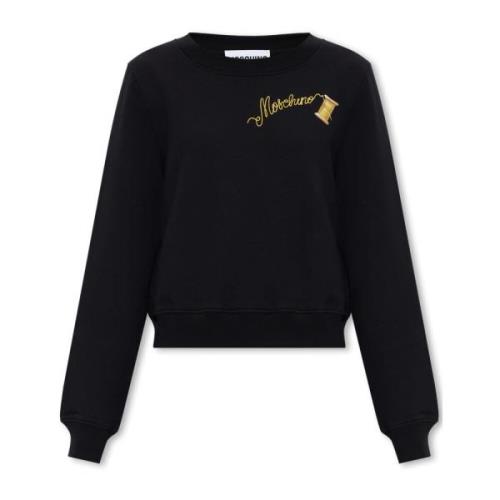 Moschino Sweatshirt med logotyp Black, Dam