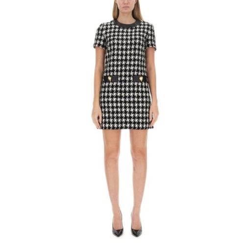 Moschino Houndstooth Mini Klänning Black, Dam