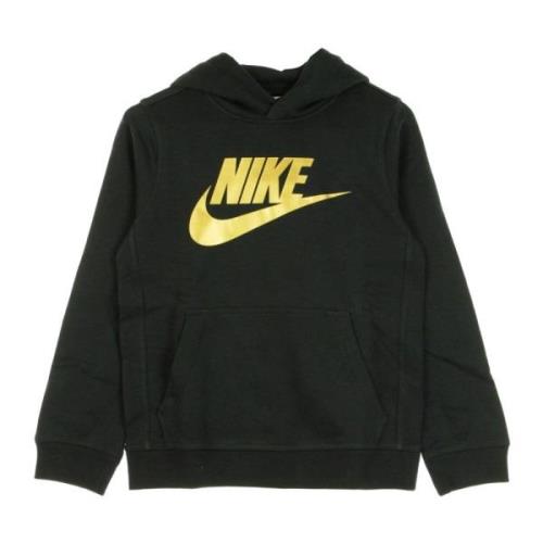 Nike Pojkars Club Fleece Hoodie Svart/Guld Black, Herr