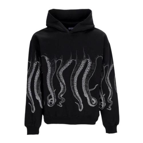 Octopus Svart huvtröja med tentakeltryck Black, Herr