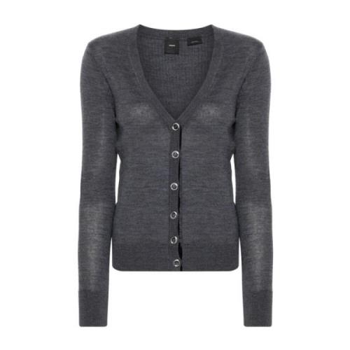 Pinko Lana Cardigan Sweaters Gray, Dam