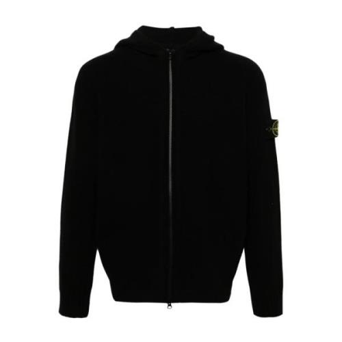 Stone Island Svart Dragkedja Cardigan Tröjor Black, Herr