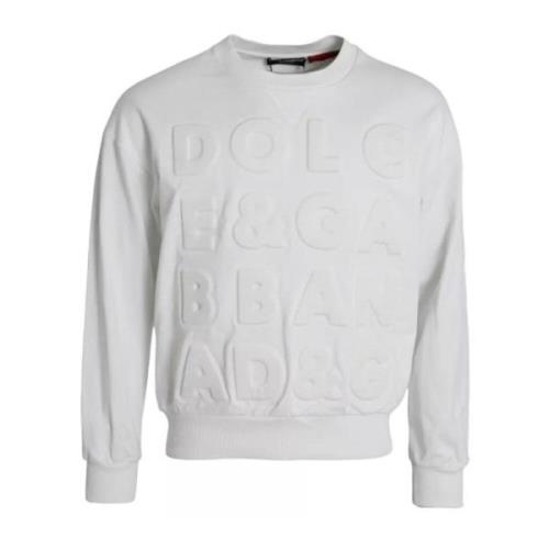 Dolce & Gabbana Präglad Logotyp Bomullströja White, Herr