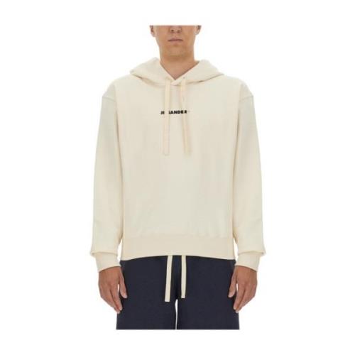 Jil Sander Logo Sweatshirt Regular Fit Beige, Herr