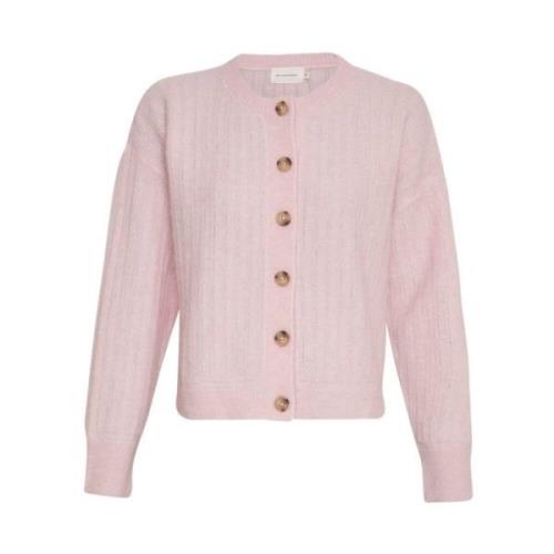 Moss Copenhagen Mjuk Rosa Stickad Väst Evonna Nenaya Pink, Dam