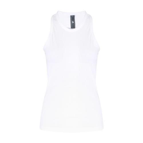 Adidas by Stella McCartney Vit Ribbstickad Tank Top White, Dam