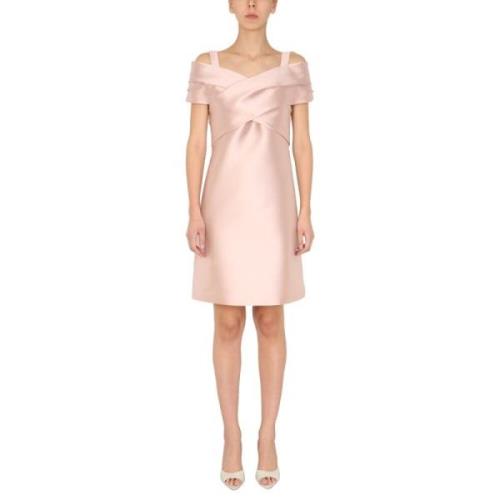 Alberta Ferretti Elegant Boat Neckline Dress Pink, Dam